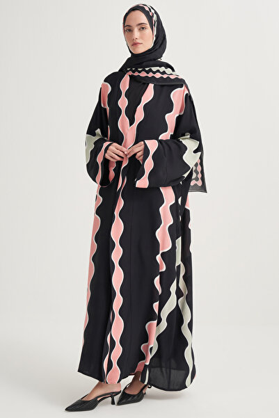 carell Luma Premium Floş Abaya Siyah
