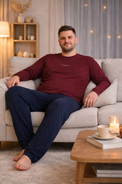 nisaNCa Seasonal 100% Cotton Large Size Men's Cotton Pajama Set