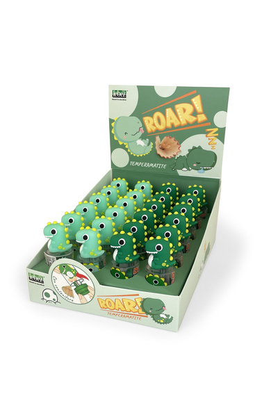 Lebez Pencil sharpener with one hole and container with Dinosaur pattern and ...