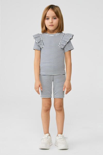 TYESS BSC Bg Store Girls' Striped Tshirt