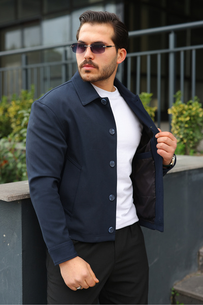 BASEL.CO Sporty Stylish Comfortable Fabric Buttoned Seasonal Jacket