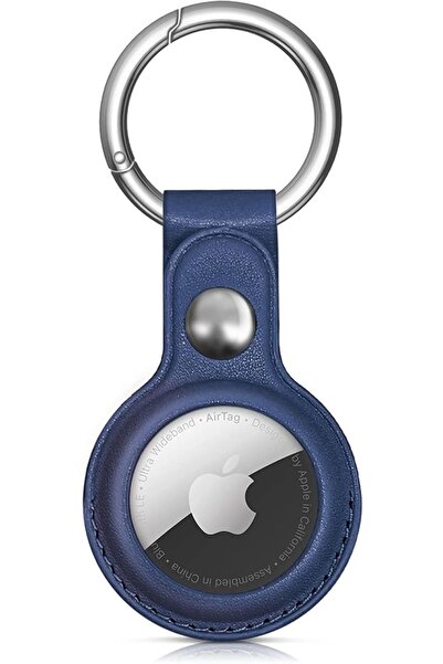 OEM Husă de protecție din piele PU albastră compatibilă cu Apple AirTag