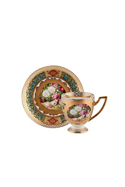 ROY KING ALTIN İŞLEMELİ TEK KİŞİLİK TÜRK KAHVESİ FİNCANI