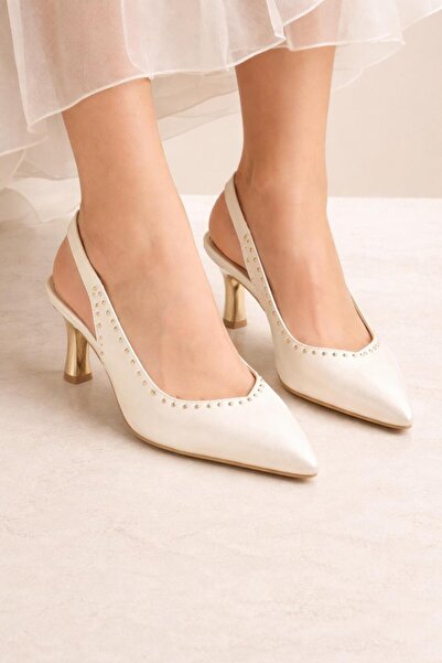 MODAONN Pantofi de damă cu vârf ascuțit, cu ținte și toc subțire