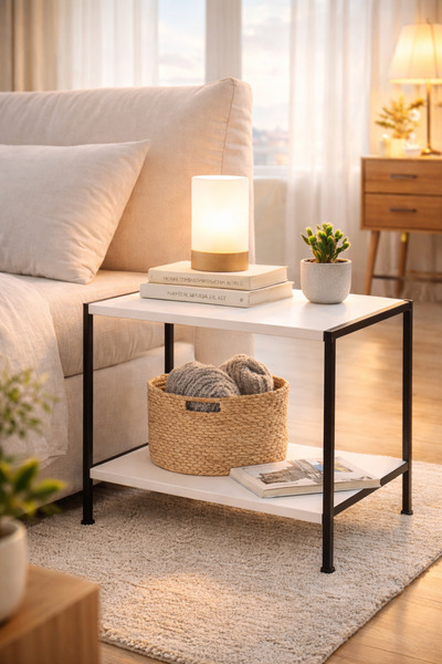 PEKA Modern Komodin – Çok Amaçlı Metal Ayaklı Yan Sehpa