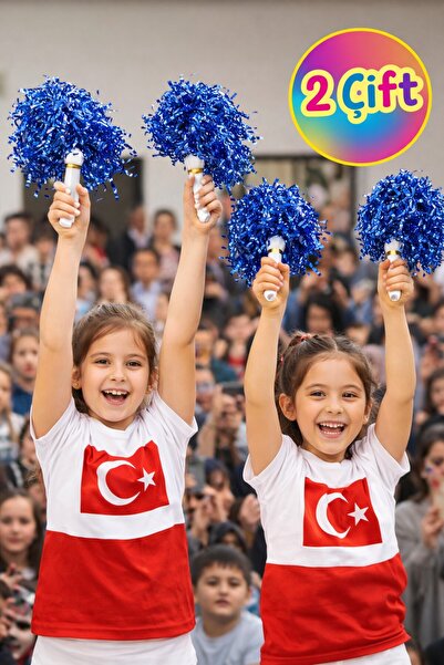 TOYFEST PonPon Металевий блискучий сакс синій Amigo з палицею Міцний легкий у...