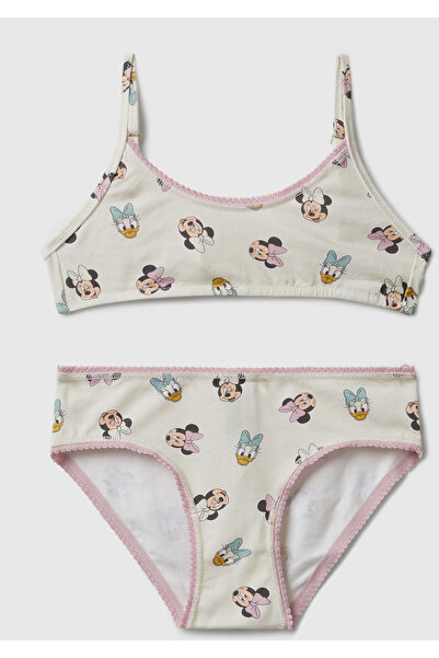 United Colors of Benetton Κοριτσίστικο σετ ρούχων με σχέδιο εκρού και ρυθμιζό...