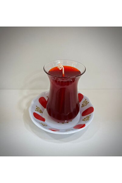 glowbysimna nostaljik çay bardağında jel mum kokulu