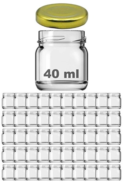 ozbience 50 Pieces of Transparent Mini Jars, Gold Lids, 40 Cc, E-Commerce Pac...