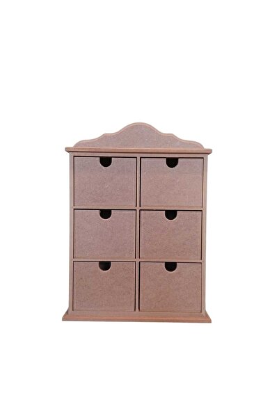 st koleksiyon hobi antika Mdf 6-Drawer Multi-Purpose Decorative Box