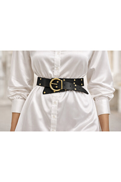 LİVORA Kadın Antik Gold Deri Asimetrik Kemer Elbise Kemeri Ceket Kemeri Gömle...