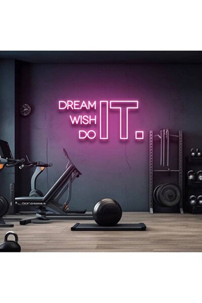 dekoraven Dream It Wish It Do It Neon Tabela | Motivasyon & Gym dekorasyon(70...