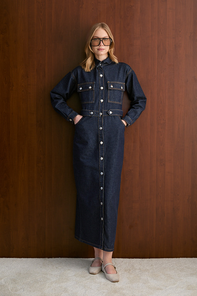 Melike Tatar Denim Dress 32-8006