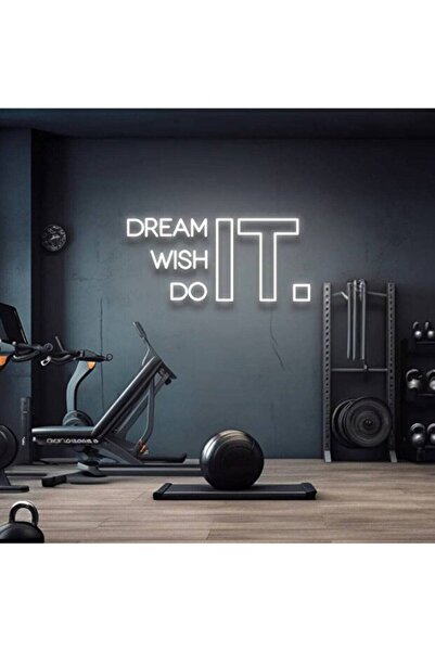 dekoraven Dream It Wish It Do It Neon Tabela | Motivasyon & Gym dekorasyon(70...