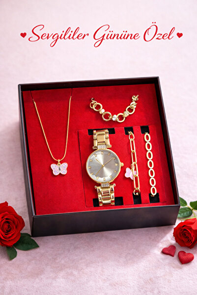 CLUPPOLOON Women's Watch Set Bracelet Necklace Watch Special for Valentine's Day