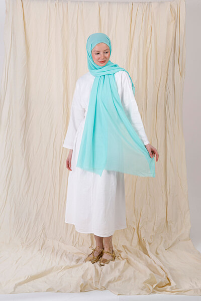 FENZA SCARF Șal din bambus de culoare turcoaz