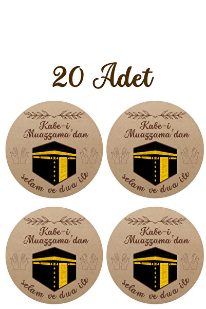 rprint Hac Umre Hediyeleri İçin Paketleme Etiketi (20Adet) Yuvarlak Yapışkanl...