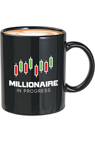 MECKSA Bubble Hugs Stock Trader Coffee Mug 11oz Black - Millionaire in Progre...
