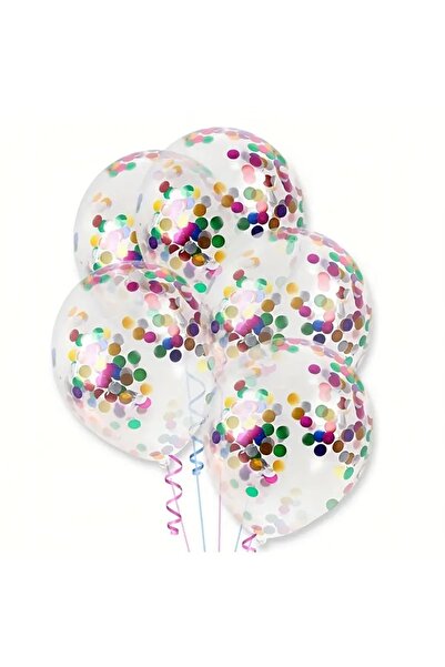 TodayShop Set of 5 Transparent Balloons with Colorful Confetti - Premium Deco...