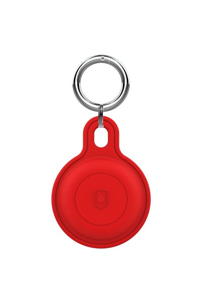 Mobile Origin Red Silicone Keychain Case for Apple AirTag - Durable & Waterproof