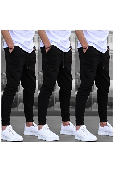 KİMSE GÖRMEDEN 3Pcs Set of Men's Ribbed Leggings