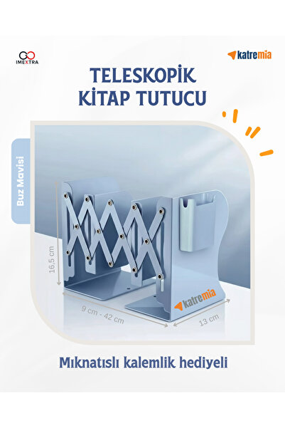 KATREMİA IMEXTRA-Ayarlanabilir Metal Kitap Tutucu Kitap Desteği Standı Mıknat...