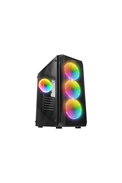 gaman Everest X-RACER 600W Psu'lu Temperli Camlı 4*12cm RGB Fan Mid-Tower Gam...