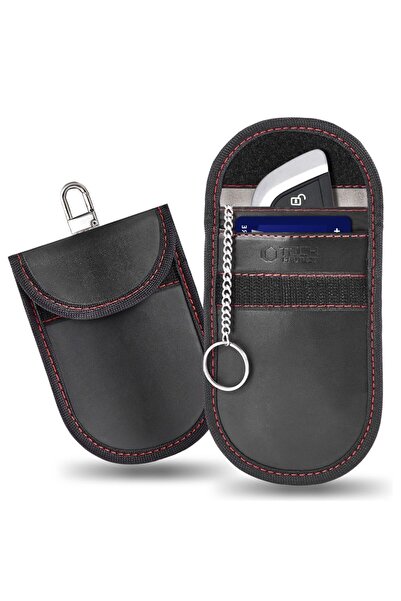 Tech-Protect KLR100 RFID Blocking Case, Black/Red, Universal Fit