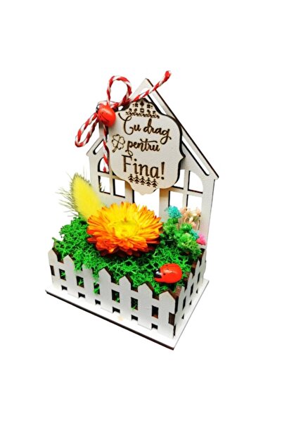 OEM Martisor with lichens and natural flowers for Fina - Spring Cottage