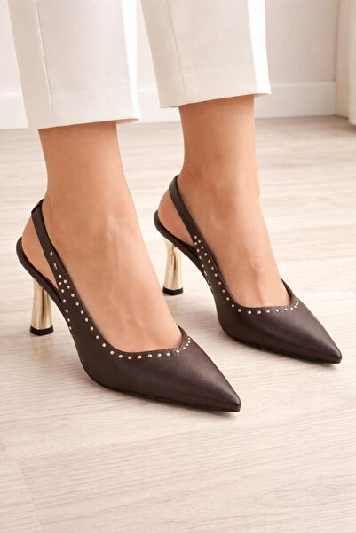 MODAONN Pantofi de damă cu vârf ascuțit, cu ținte și toc subțire