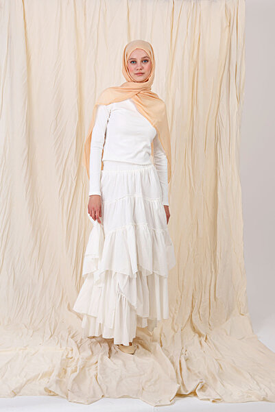 FENZA SCARF Șal din bambus de culoarea piersicii