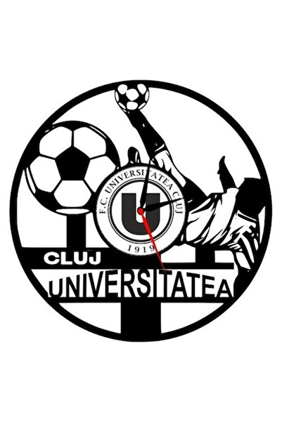 OEM Wall Clock F.C. Universitatea Cluj, Symbol Design 'U', Handmade from Recy...