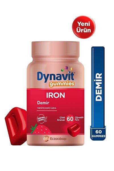 Dynavit Gummies Iron 60 Çiğnenebilir Form - Aile Boyu Kullanım – Demir - Enerji