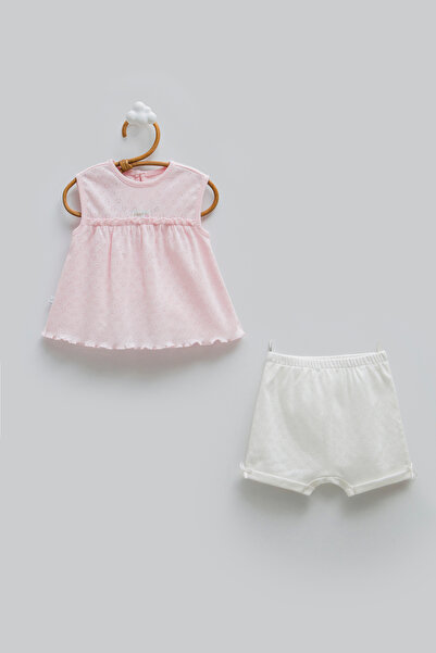 Caramell 100% Cotton Baby Girl Shorts Set - Openwork Sleeveless Top and Bow S...