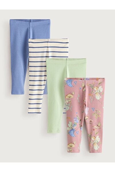 Next Baby Set de 4 colanți din bumbac roz-verde