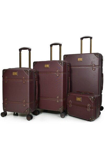MORANO Classic Murano 4-piece suitcase set with spinner wheels and security l...