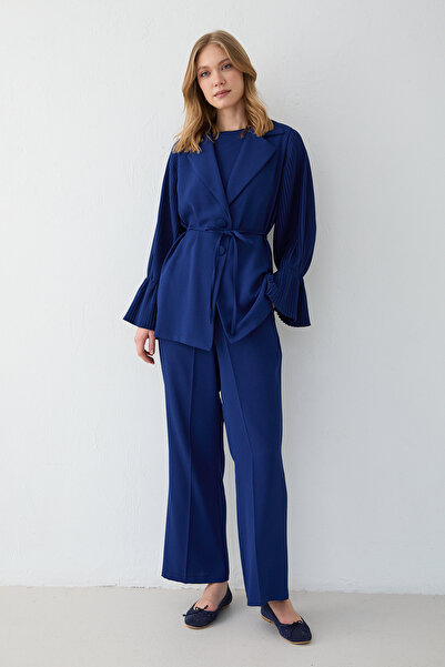 Melike Tatar Pleated Sleeve Suit 32-2614