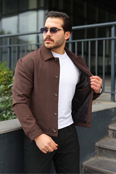 BASEL.CO Sporty Stylish Comfortable Fabric Buttoned Seasonal Jacket