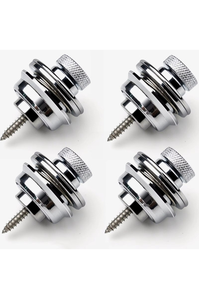 Choice6 4 PCS Silver 1/2/4 Electric Guitar Straplk Zinc Alloy Bass Safety Str...