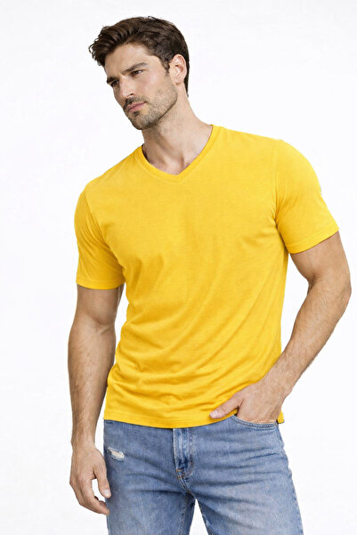 zs zaos fashion Ανδρικό μπλουζάκι με λαιμόκοψη V, λεπτή εφαρμογή, βαμβακερό, ...