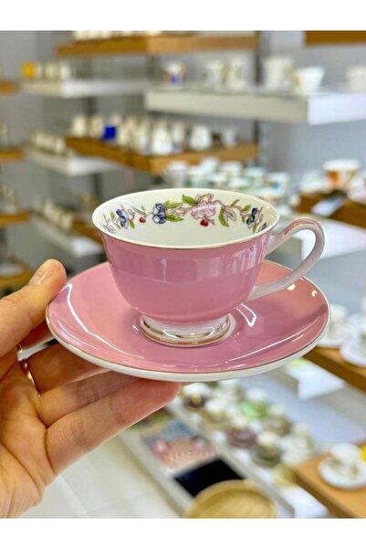 ROY KING PEMBE TEK KİŞİLİK TÜRK KAHVESİ FİNCANI