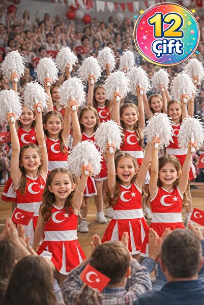 TOYFEST PonPon Mat Білий Amigo з палицею Міцний Легкий Ponpon для вболівання ...