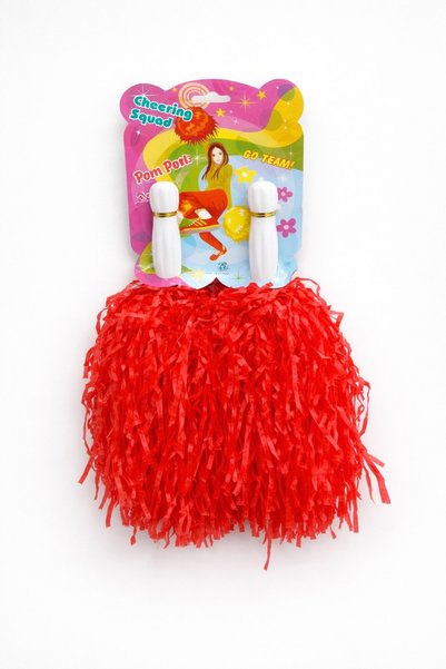 TOYFEST PonPon Mat Kırmızı Amigo Sopalı Dayanıklı Hafif Tezahürat Ponponu 1 Çift