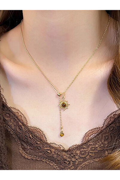 Take Two By Styli Golden Sunburst Pendant Necklace