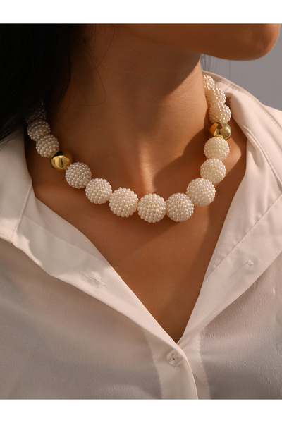 Take Two By Styli قلادة من اللؤلؤ الصناعي