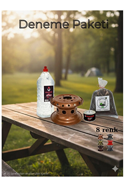 VOLKANİK Osmanlı Kamp Ocağı Avantaj Paketi - Reşo Ocak + Yakıt + 500g Çay