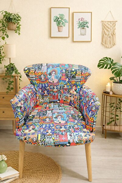 VENQM Figürlü Desenli Berjer