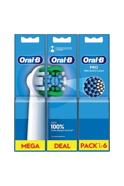 Oral-B Capete de periuță de dinți electrică Pro Precision Clean, 6 buc, albe