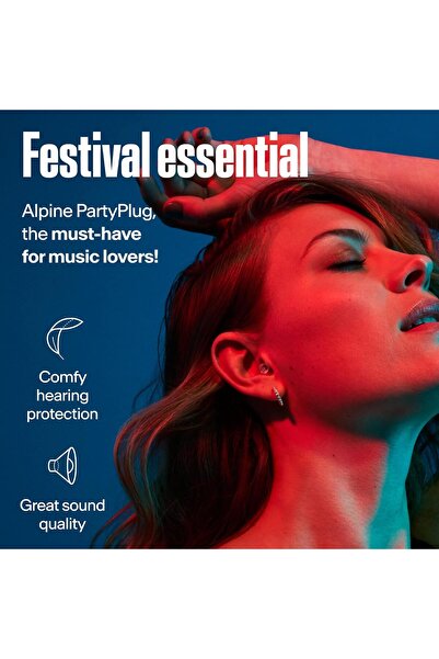 Alpine PartyPlug Müzik Kulak Koruma Tıkaçları, 19 dB Gürültü Azaltma