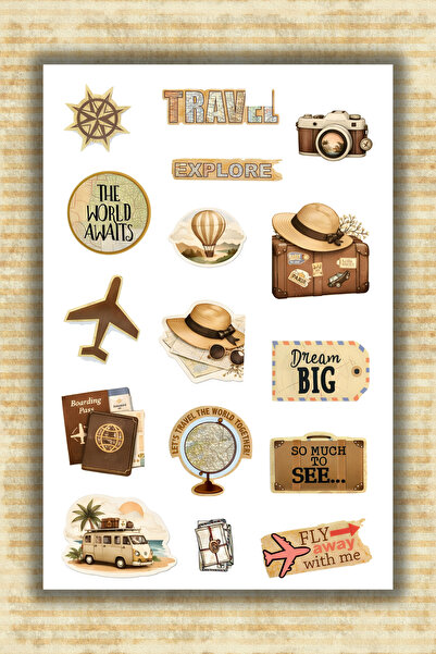 birikiyedi Travel/Traveling/Money Manifest Sticker Set/Bullet Journal/Agenda/Phone Suitable Set
